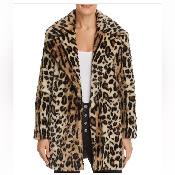 NEW Kenneth Cole New York Faux Fur Leopard Print Coat XL - Picture 1 of 13